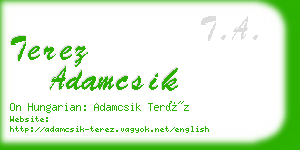 terez adamcsik business card